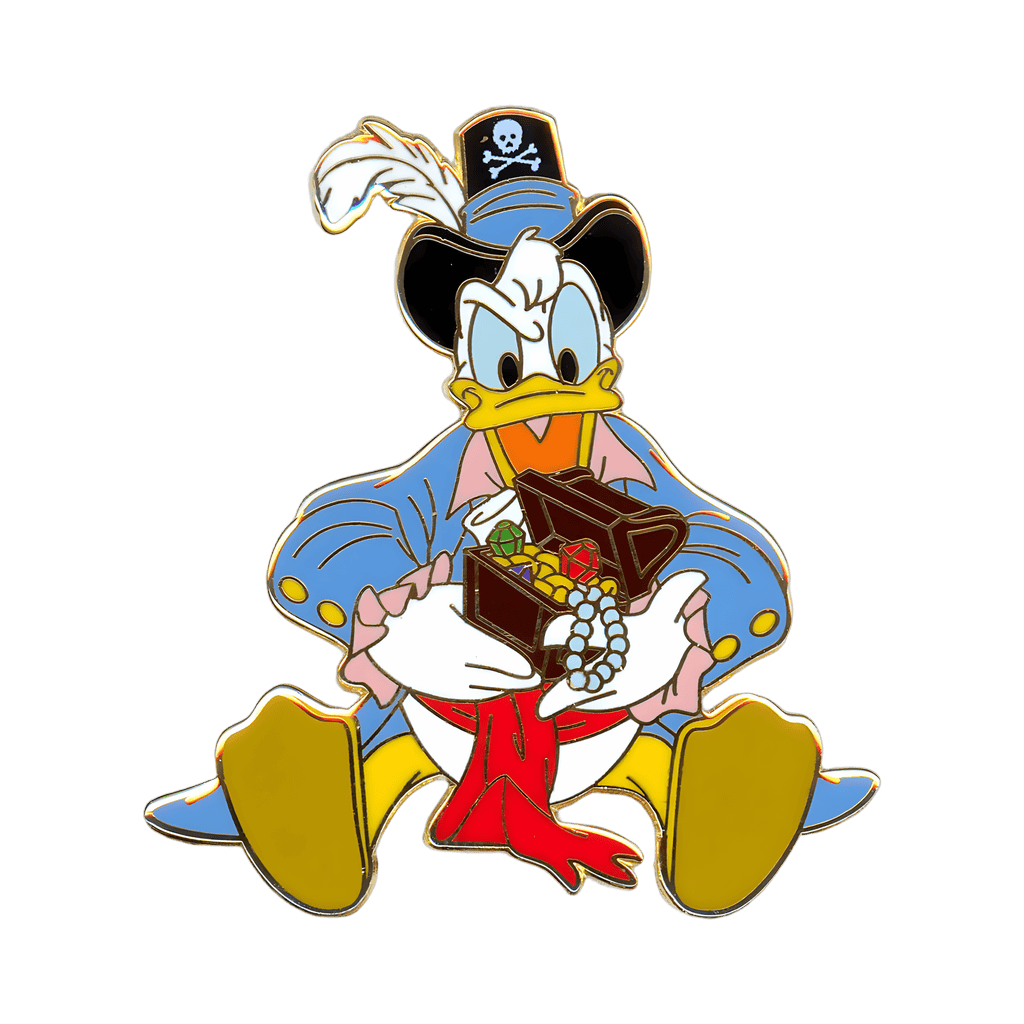 Donald Duck holding a Chest of Jewels Disney pin