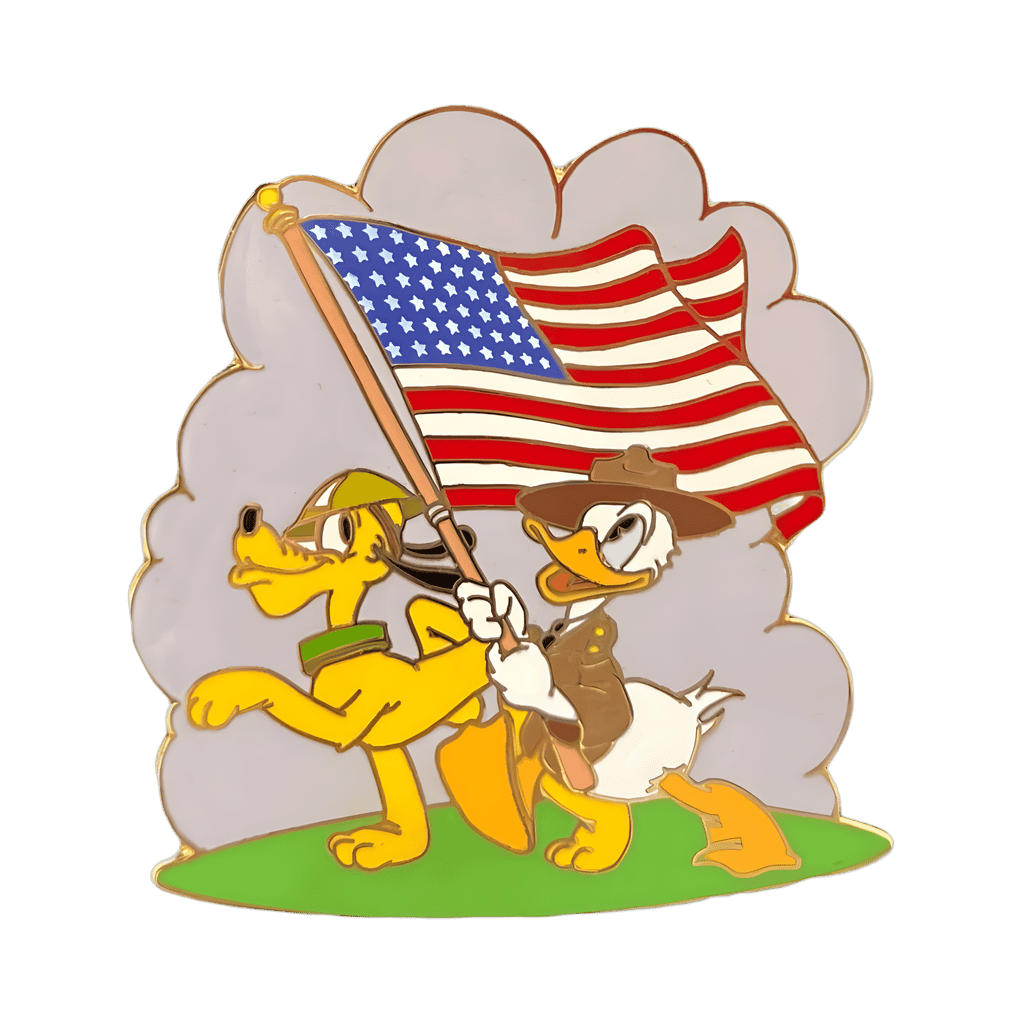 Pluto and Donald with Flag Disney pin