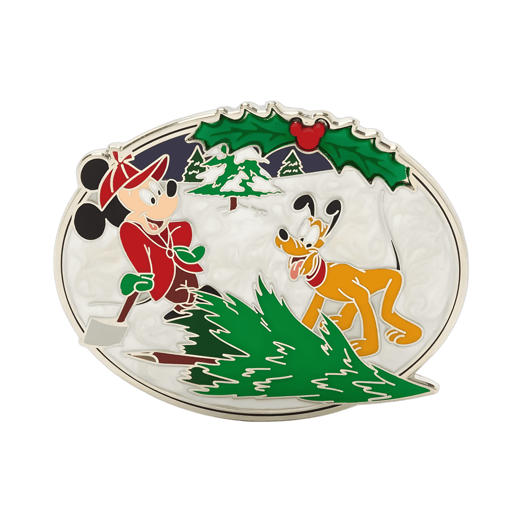 Holly Border - Pluto's Christmas Tree - Mickey and Pluto Disney pin