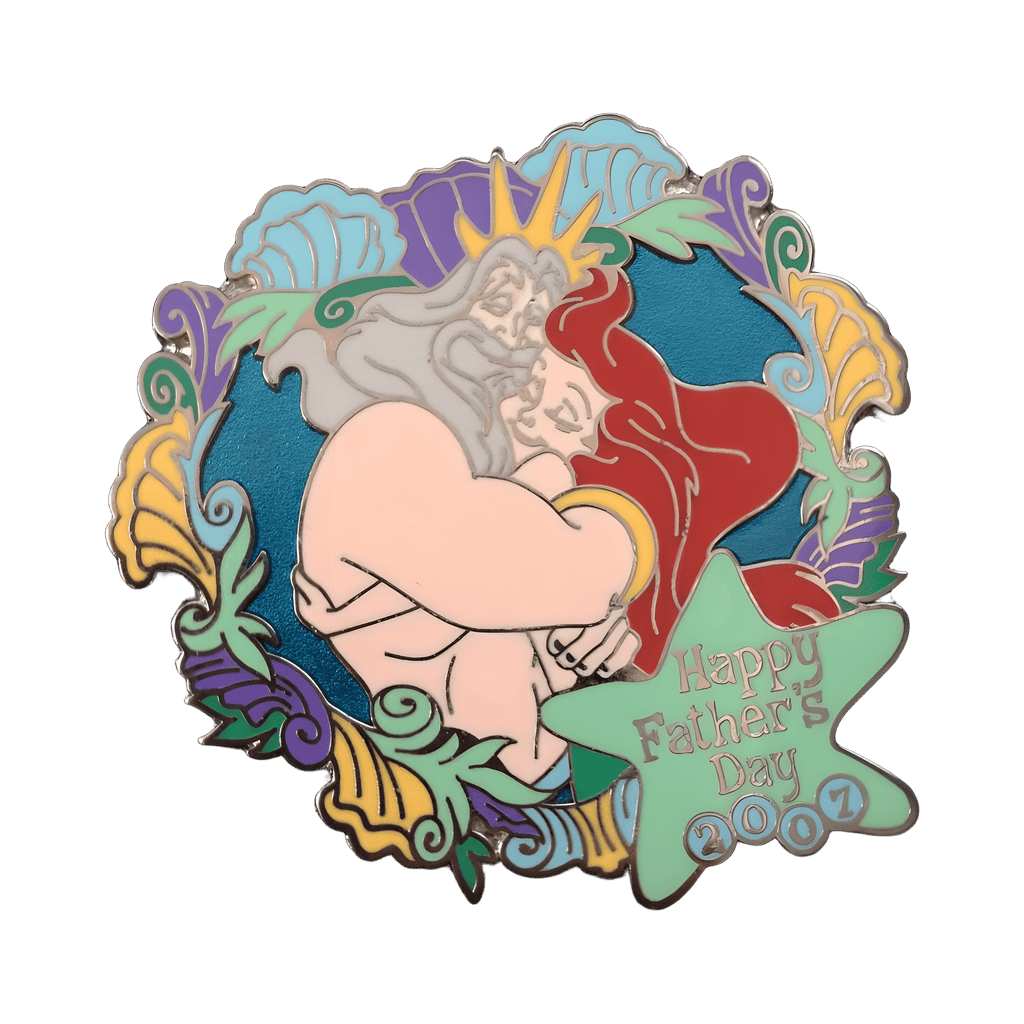 2007 - Ariel and King Triton Floral Frame Disney pin