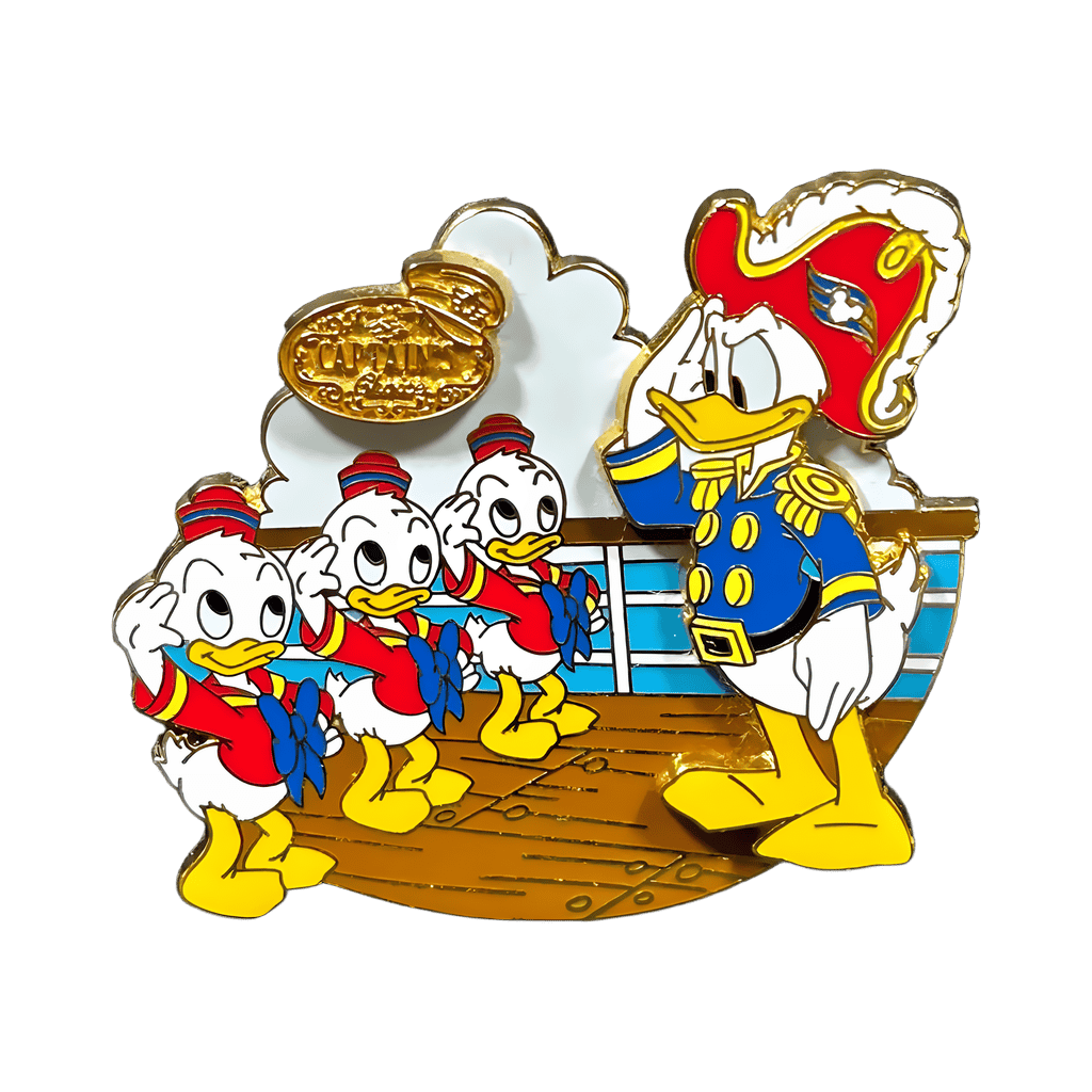 Admiral Donald with Huey, Dewey and Louie Saluting Disney pin