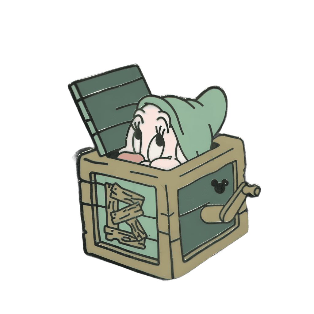 Bashful Jack-in-the-Box Disney pin