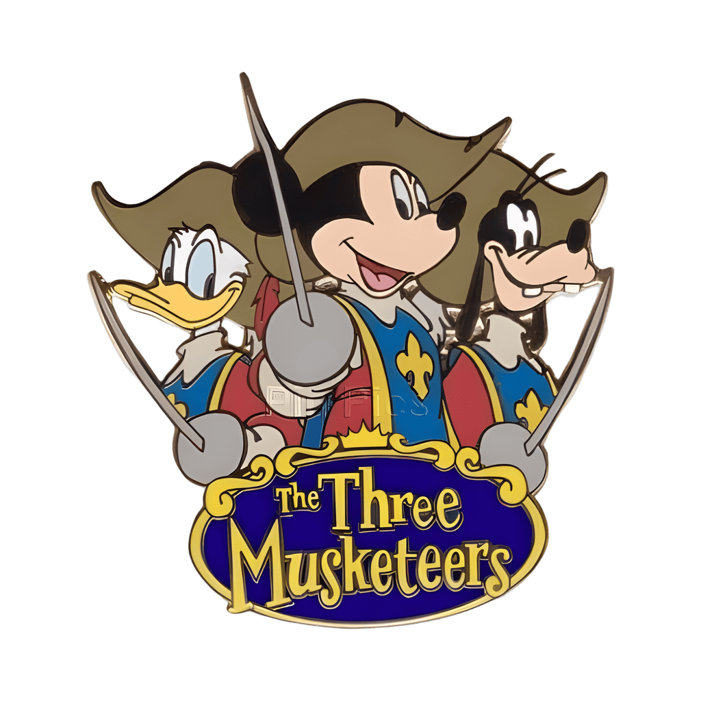 The Three Musketeers Logo: Mickey, Donald and Goofy Disney pin
