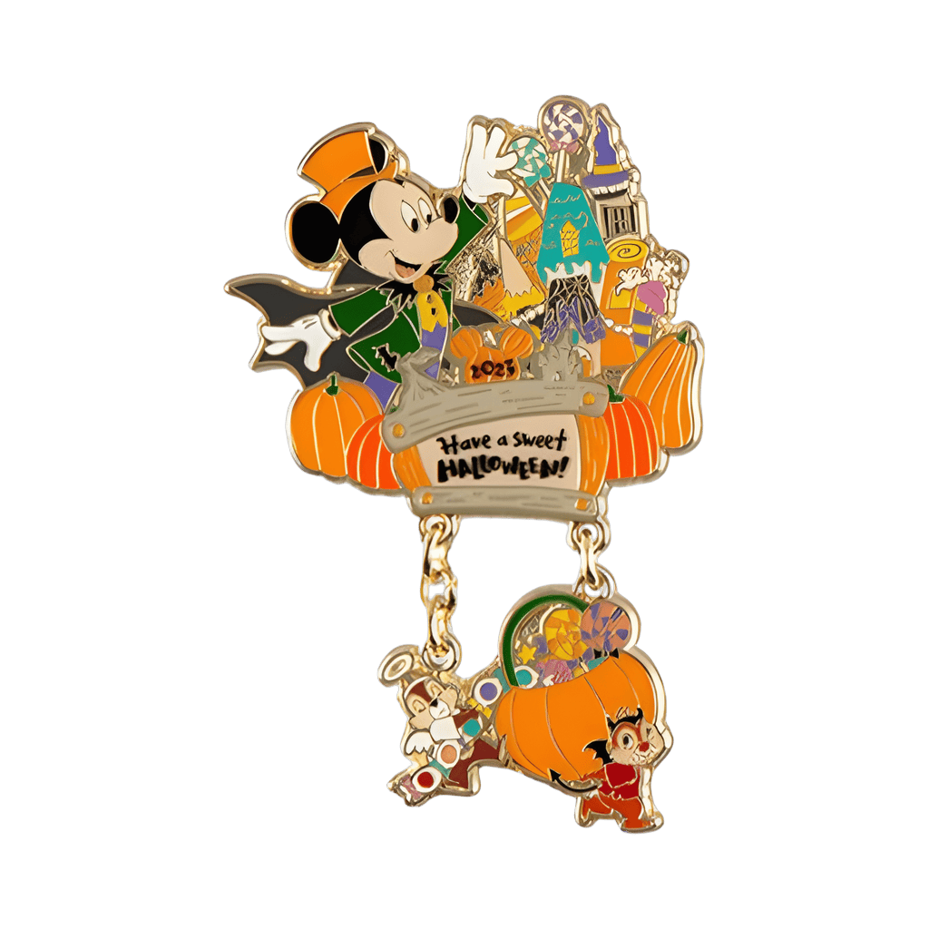 Pumpkin and Candy Castle Dangle (Have A Sweet Halloween!) Disney pin