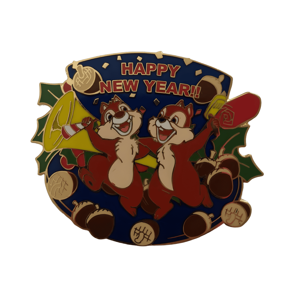 Happy New Year - Chip & Dale Disney pin