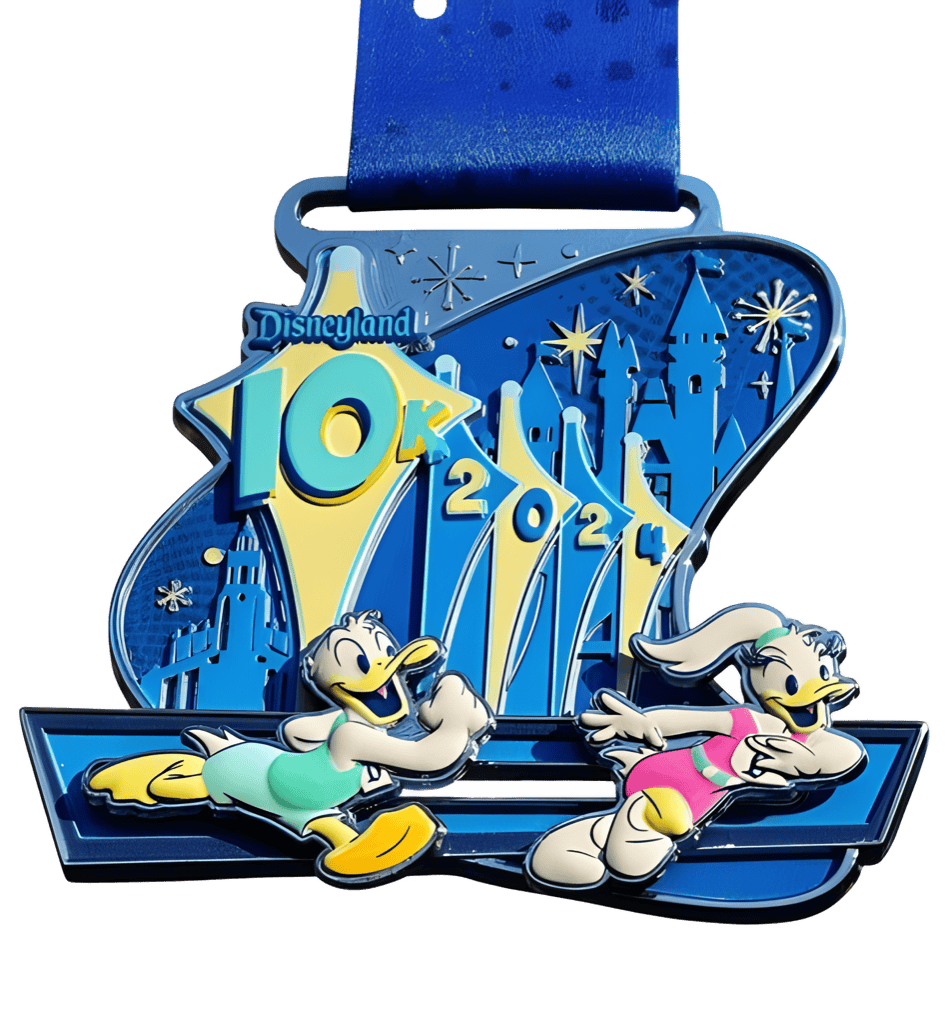Disneyland 10K 2024 Donald and Daisy Medal Replica Disney pin