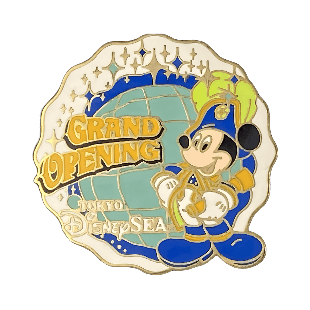 Round Scalloped Edge with Globe - Admiral Mickey (Gold Metal) Disney pin