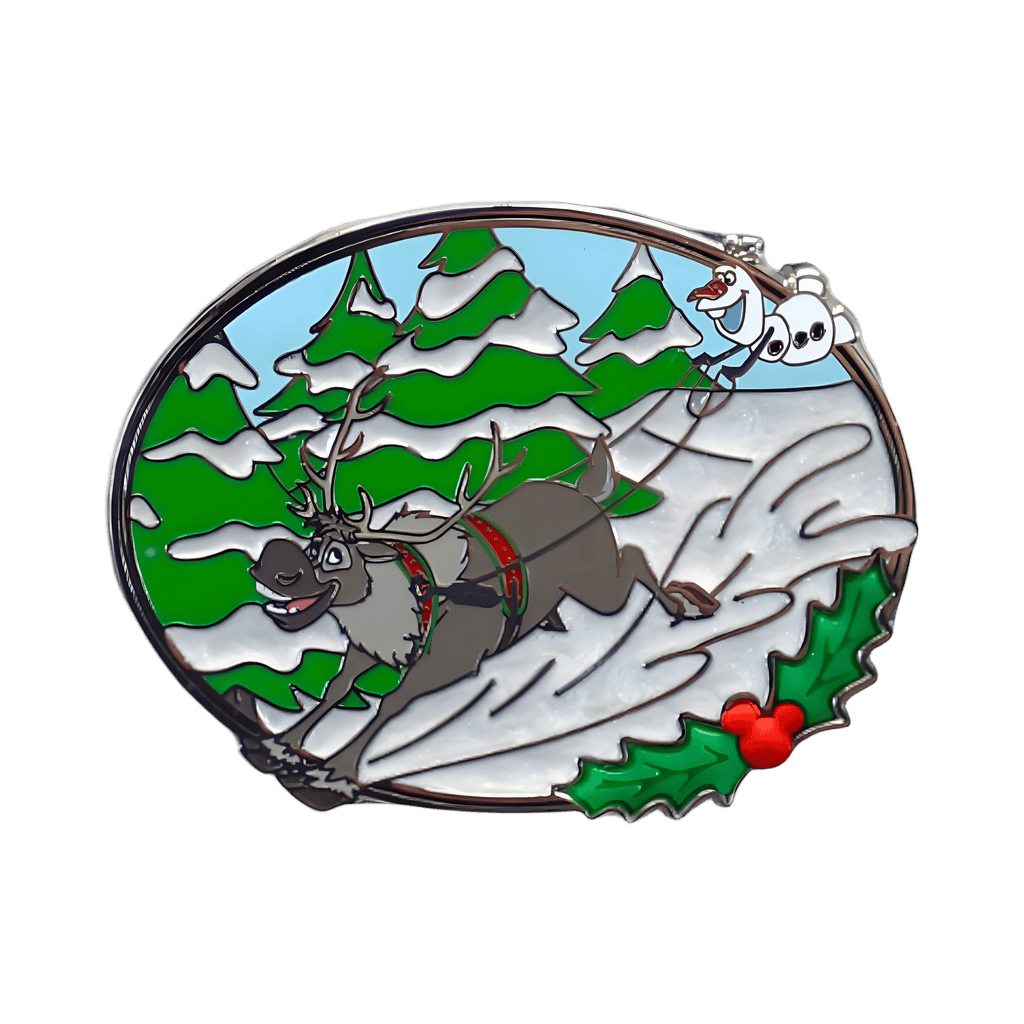Holly Border - Sven and Olaf Dashing Through Snow Disney pin