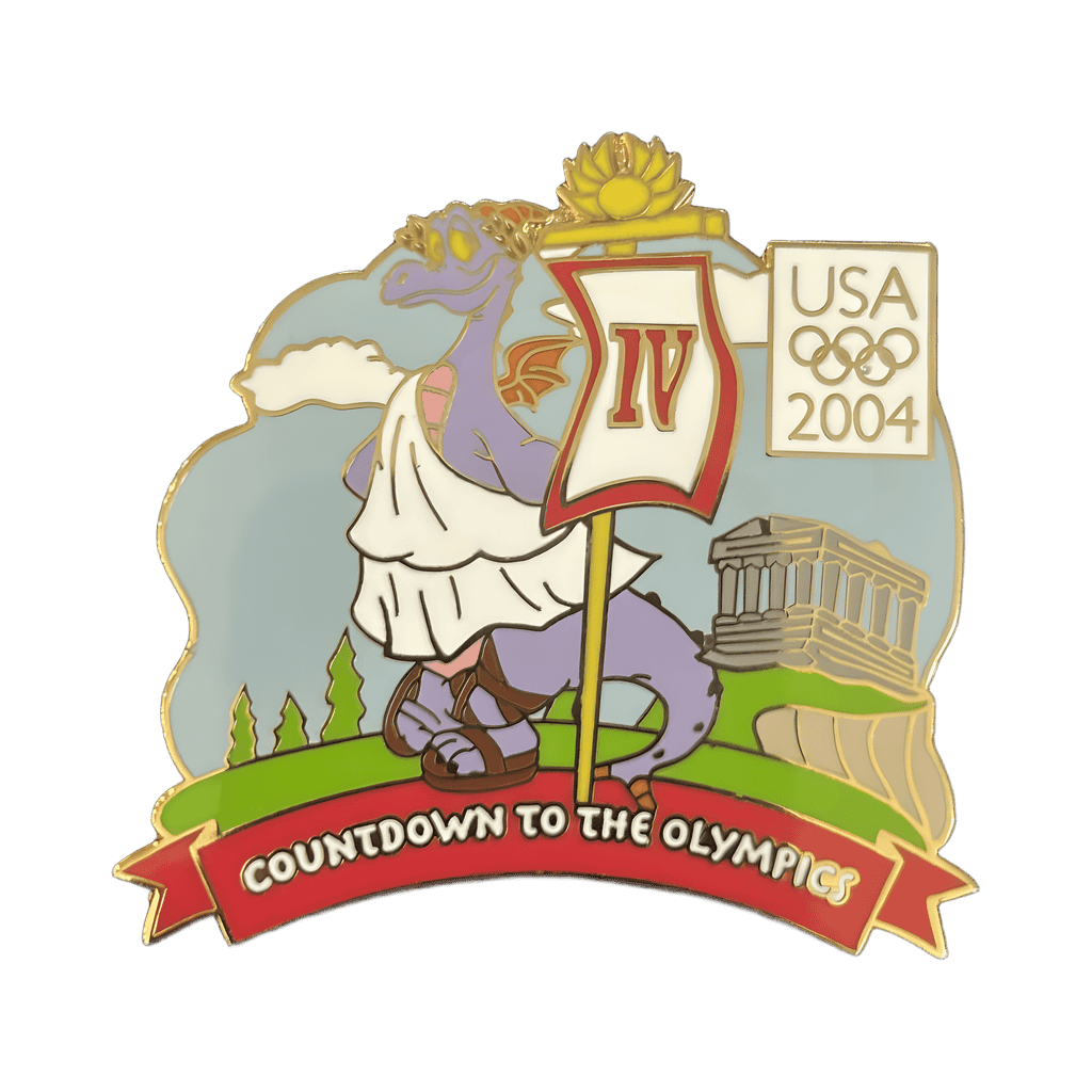 Countdown to the Olympic Games 4 Days - Figment Disney pin