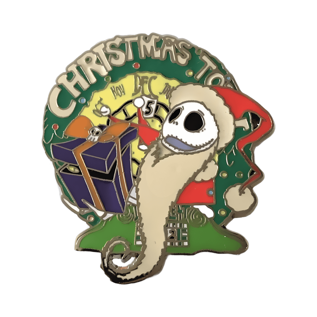 Santa Jack in front of Christmas Town Sign Disney pin