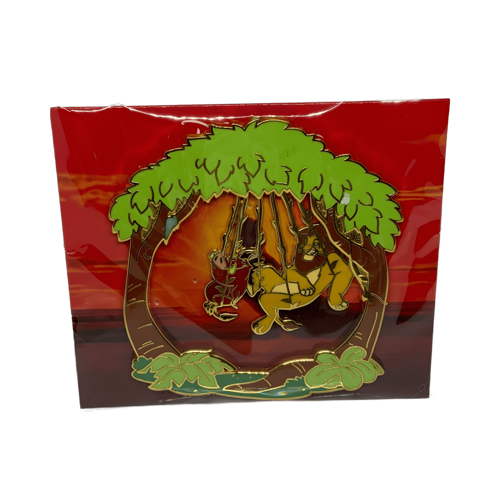 Simba and Pumbaa swinging in vines Disney pin