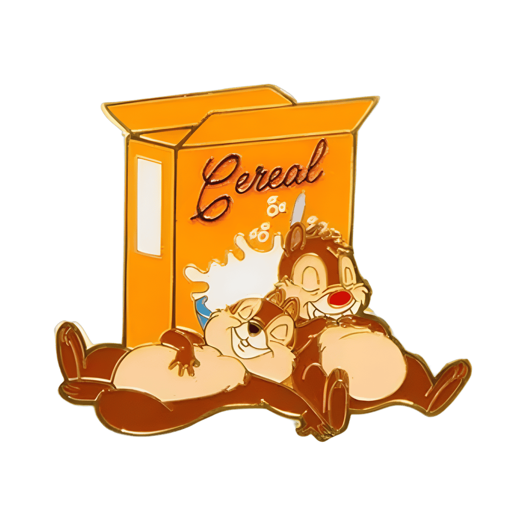 Chip and Dale Sleeping on Cereal Box Disney pin
