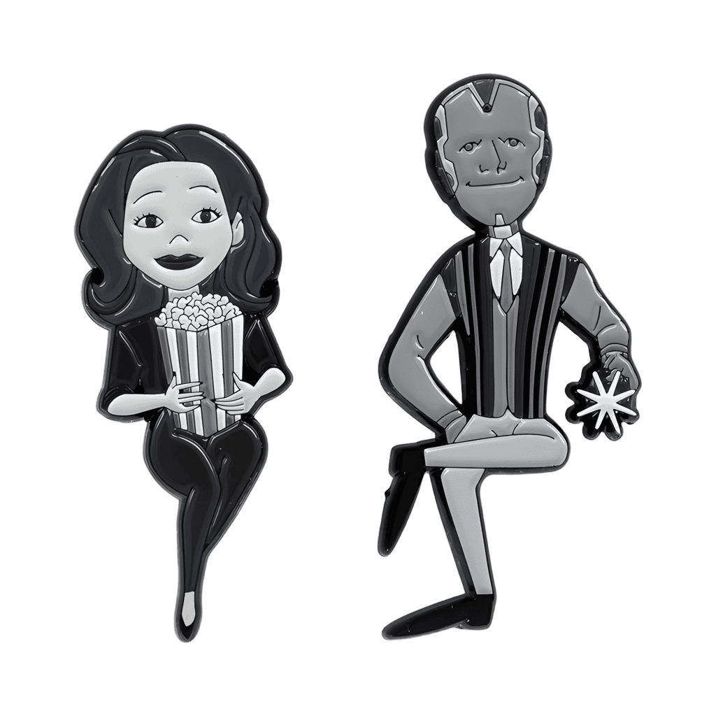 Cartoon Wanda and Vision on Couch Disney pin