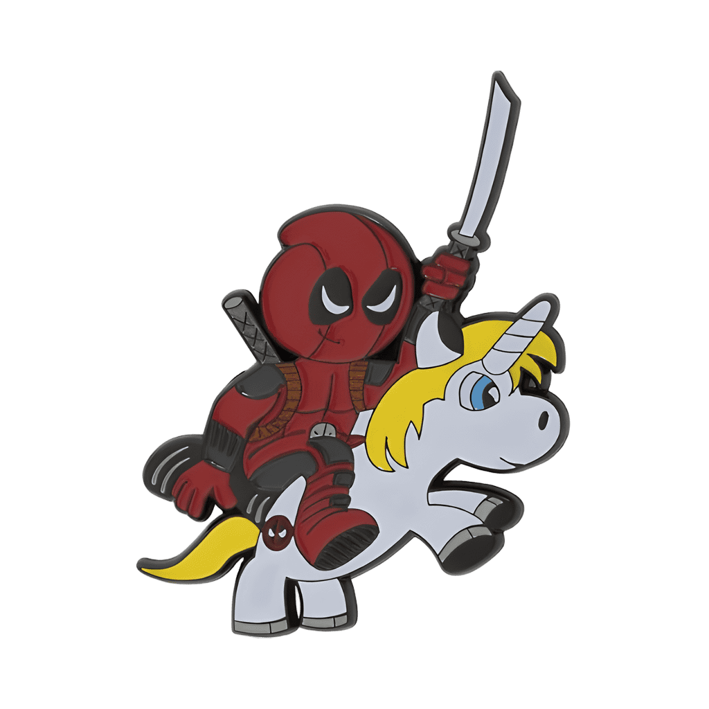 Deadpool riding a unicorn Disney pin