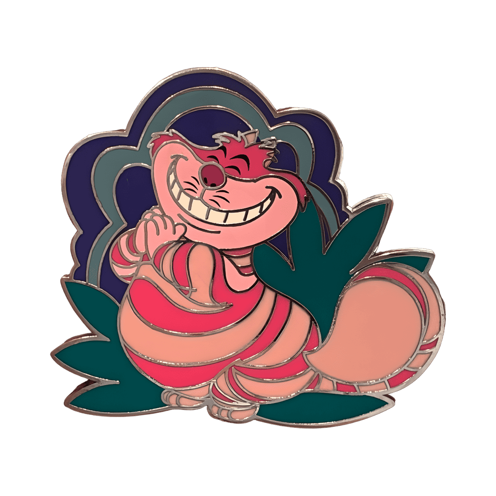 Cheshire smiling cat eyes closed Disney pin