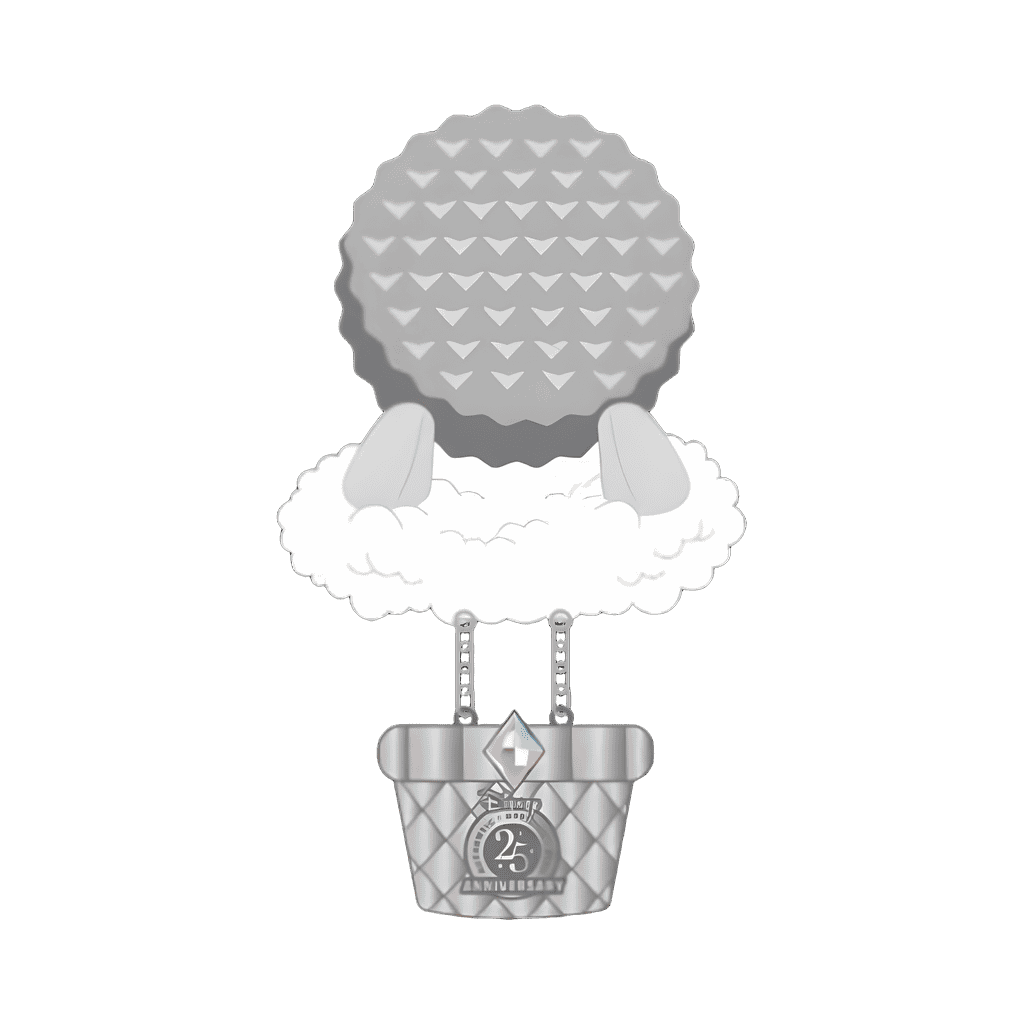 Up, Up and Away! Acrylic Stand Set – Spaceship Earth Balloon Disney pin