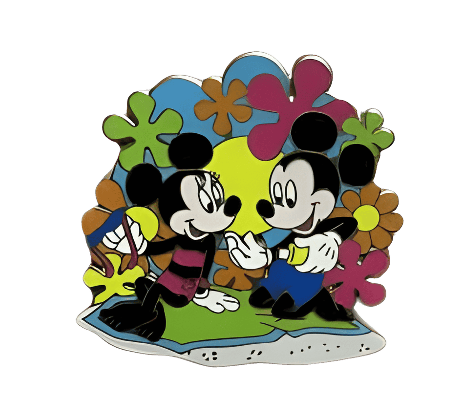 Mickey and Minnie Putting on Sunscreen Disney pin