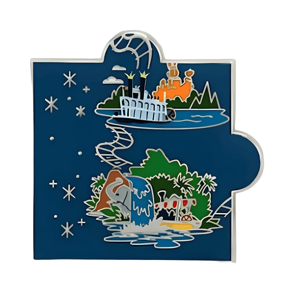 Mark Twain Steamboat and Jungle Cruise Puzzle Piece Disney pin