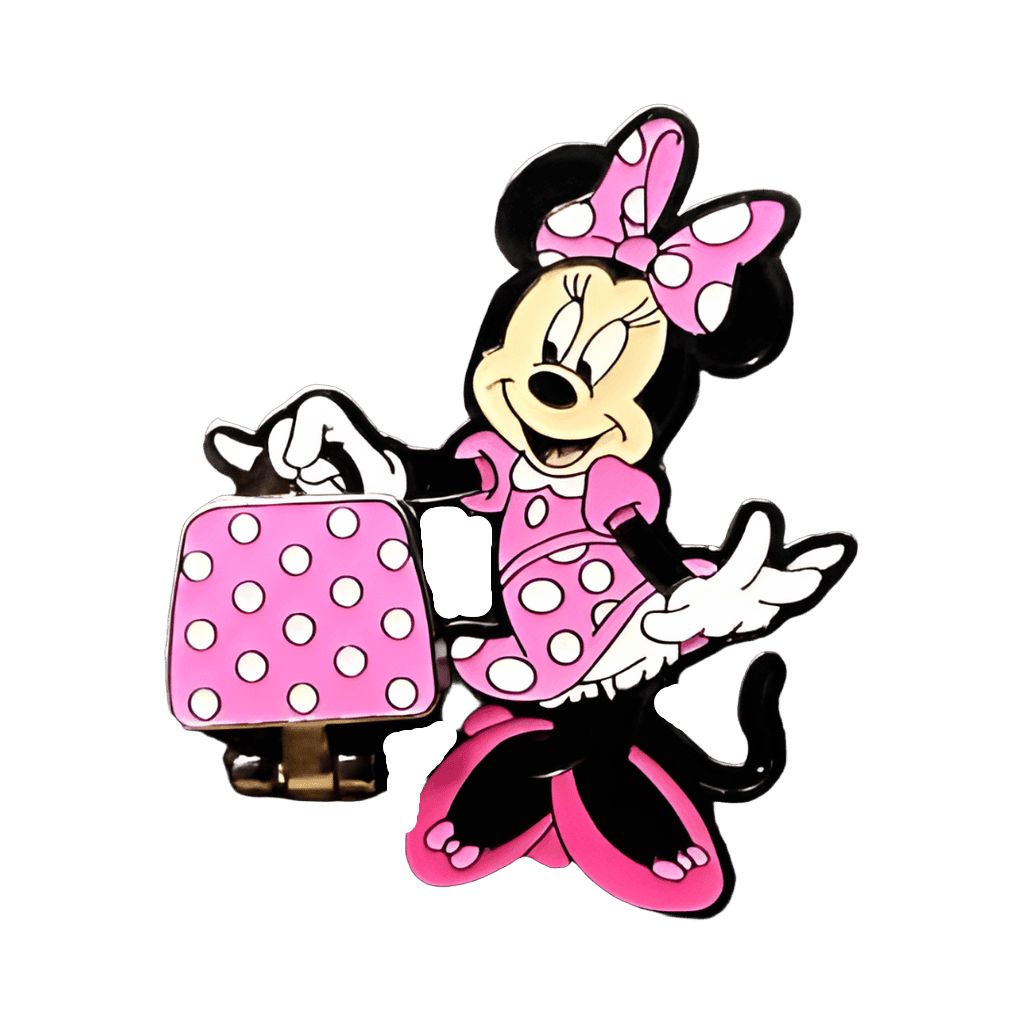 Minnie Mouse Holding Hinged Purse with Figaro Disney pin