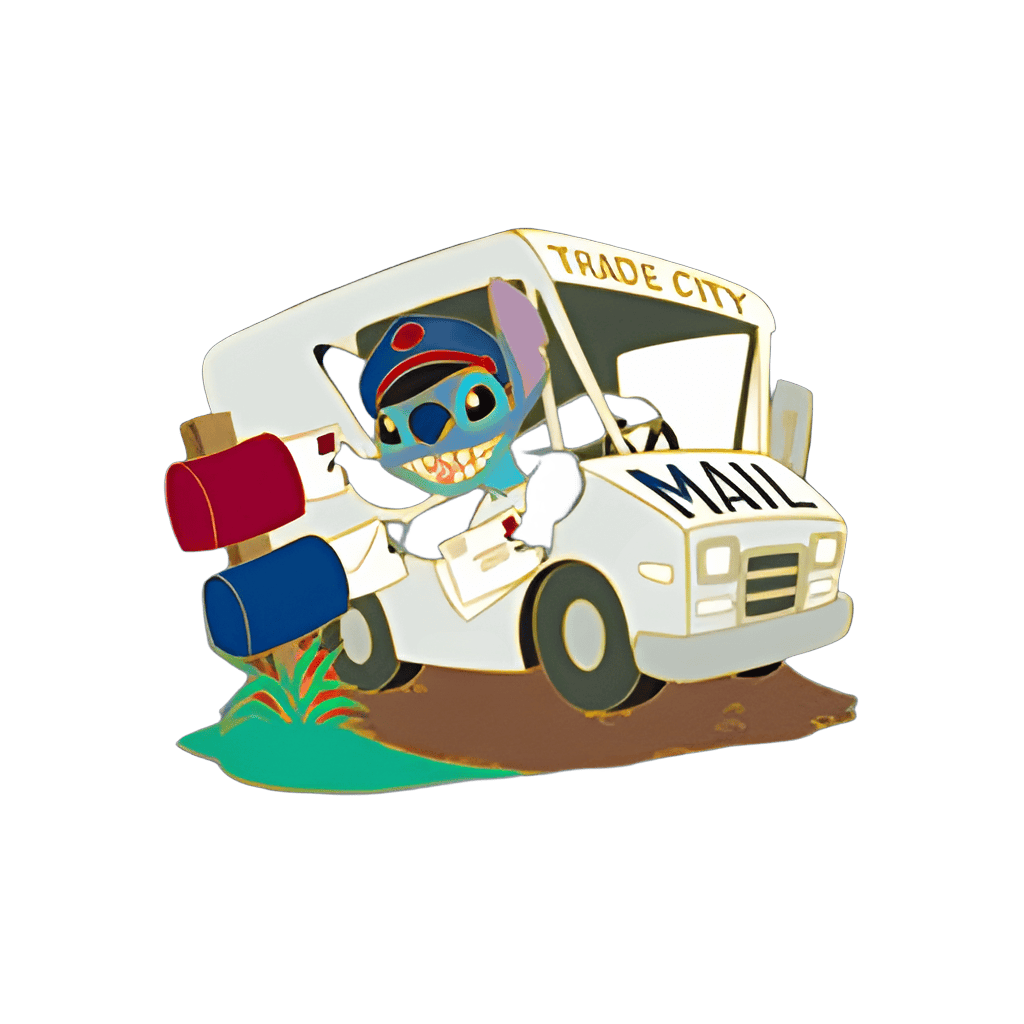 Stitch delivering mail Disney pin
