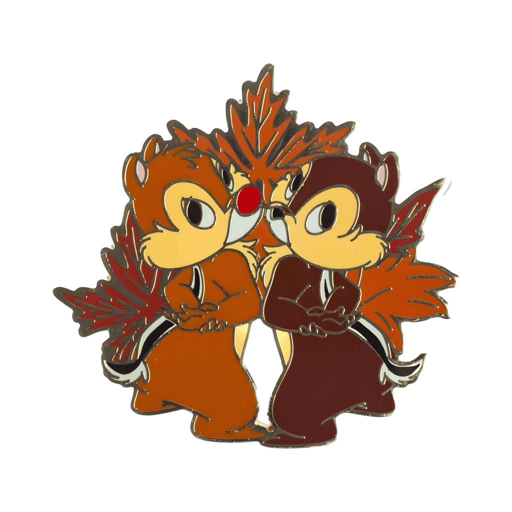 Chip and Dale with autumn leaves Disney pin