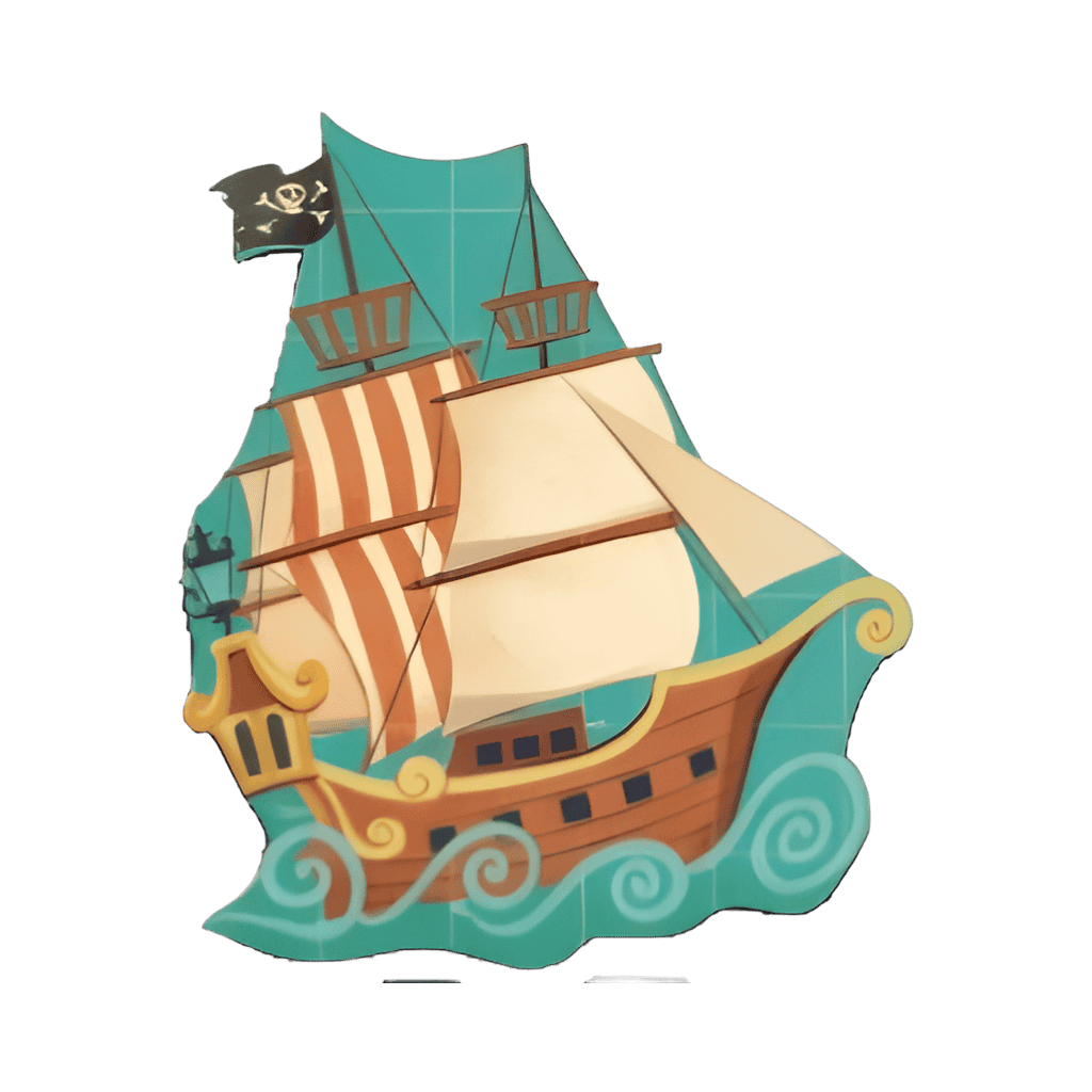 Peter Pan Map Set - Pirate Galleon Ship Disney pin