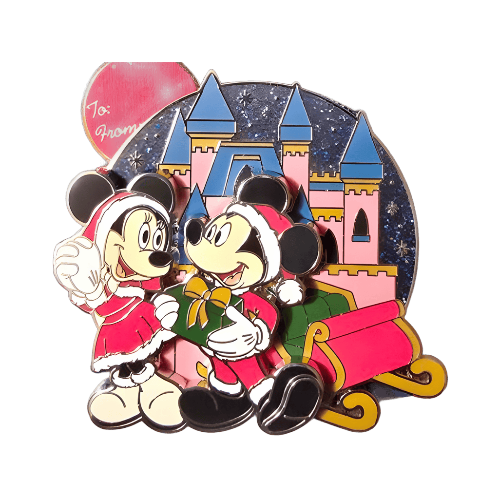 Mickey and Minnie Cinderella Castle Festive Limited Edition Disney pin