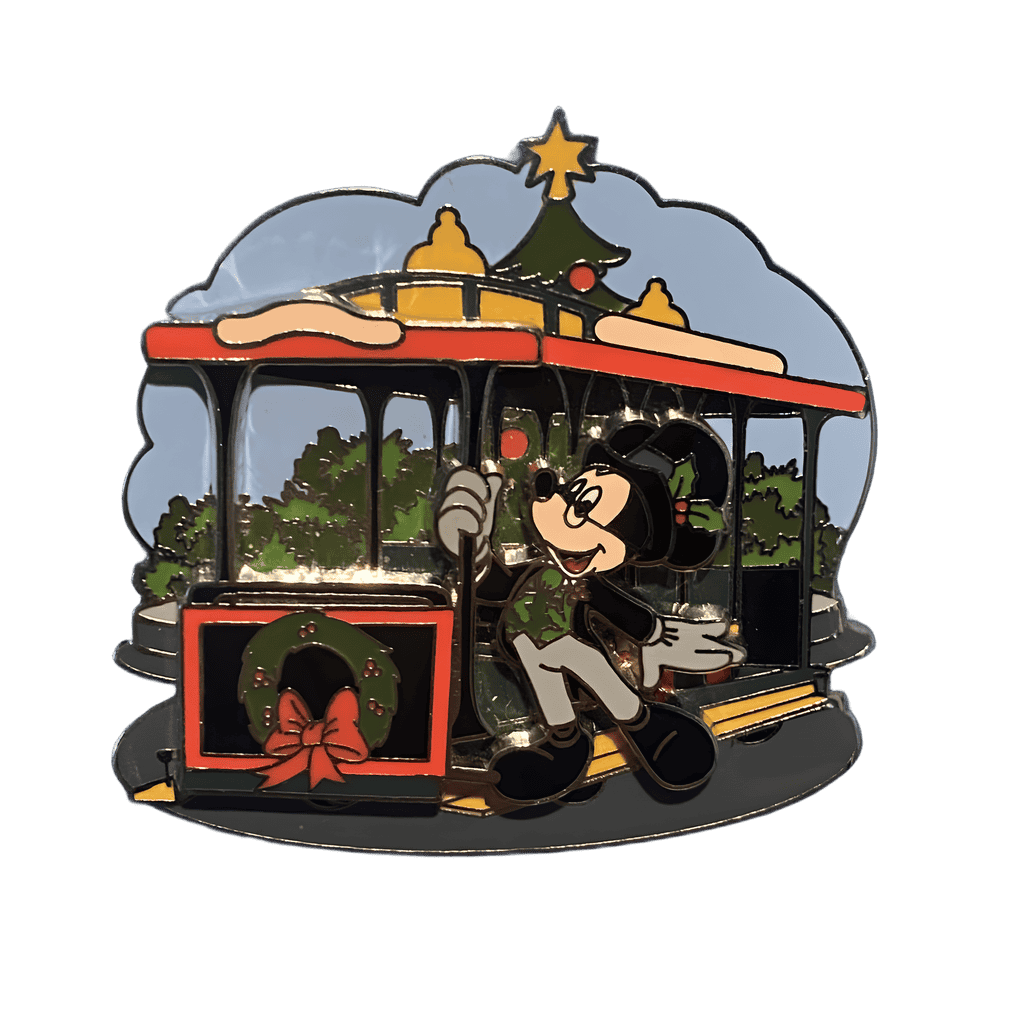 Mickey as Scoop on Christmas Trolley Disney pin