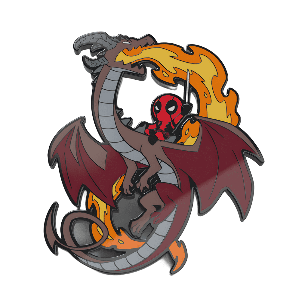 Deadpool on a Dragon Disney pin