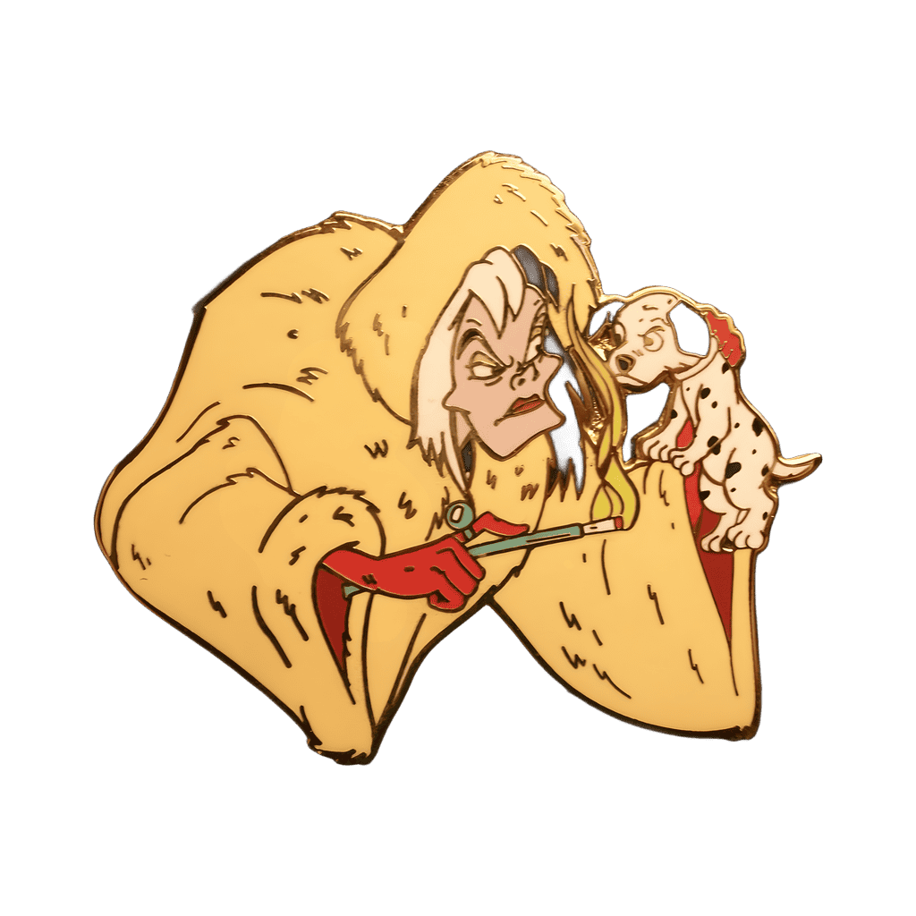 Cruella Holding a Dalmatian Puppy Disney pin