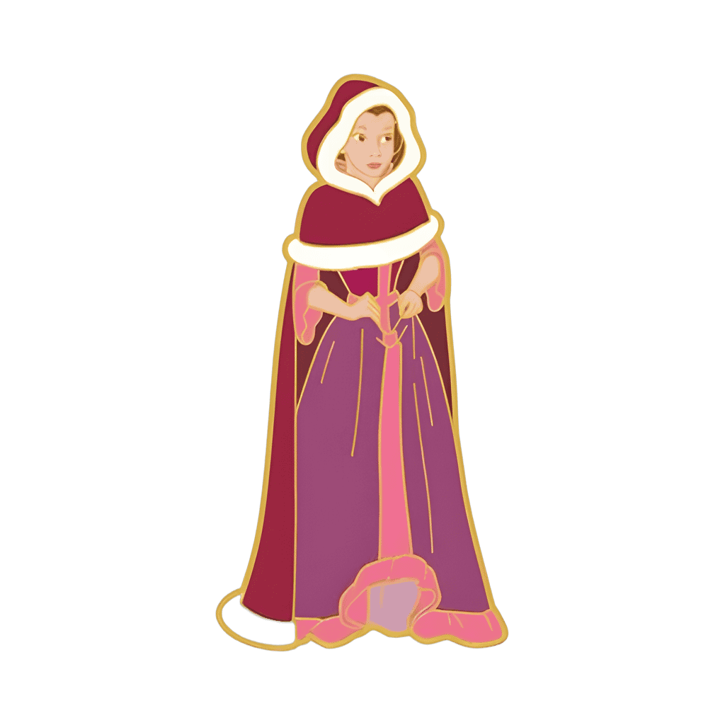 Belle in red winter dress and cloak - PALM LE 2000 Disney pin