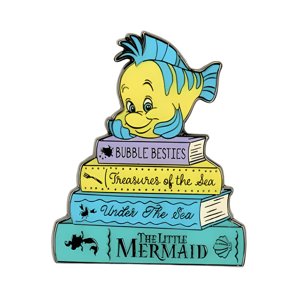 Flounder on The Little Mermaid Book Stack Disney pin