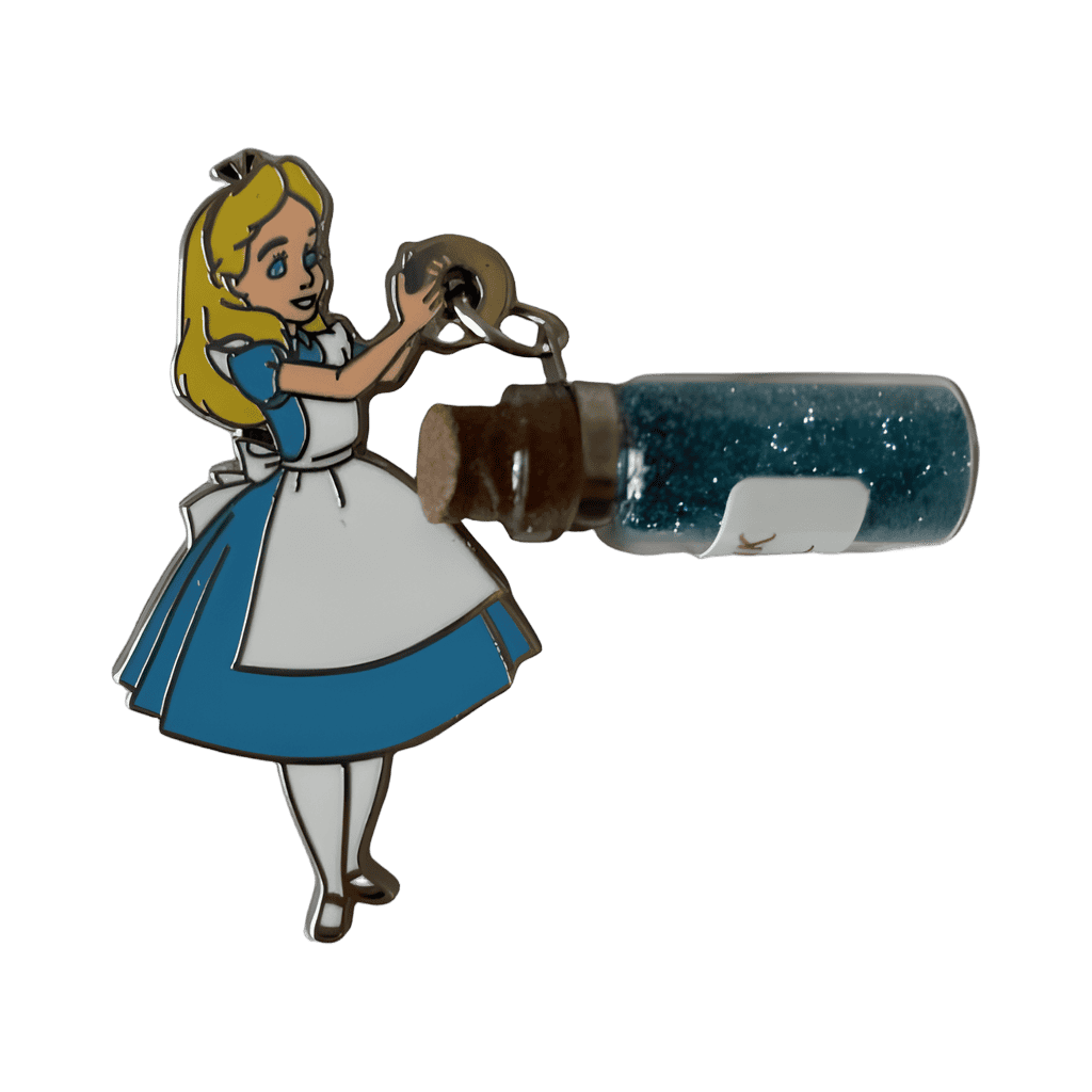 Alice in Wonderland with "Drink Me" bottle Disney pin