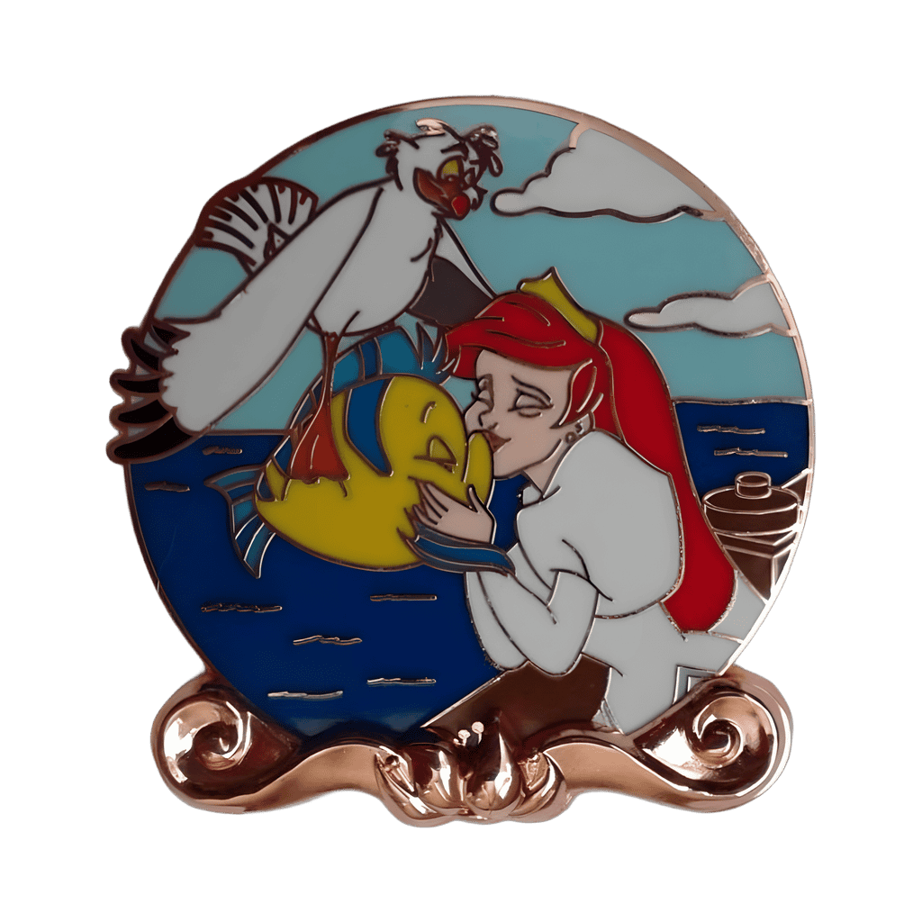 Ariel in Wedding Dress with Flounder and Scuttle Disney pin