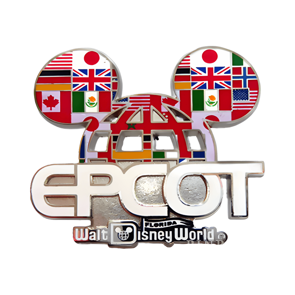 Mickey Icon Flags of Epcot Lattice Pin Disney pin