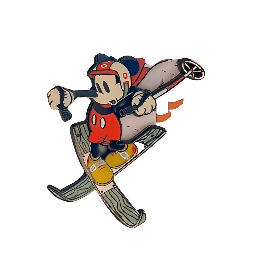 Mickey on skis Disney pin