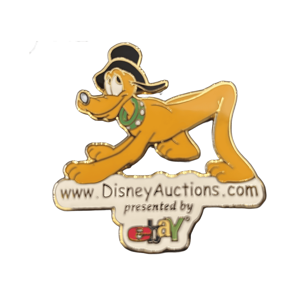 Pluto on auction logo Disney pin