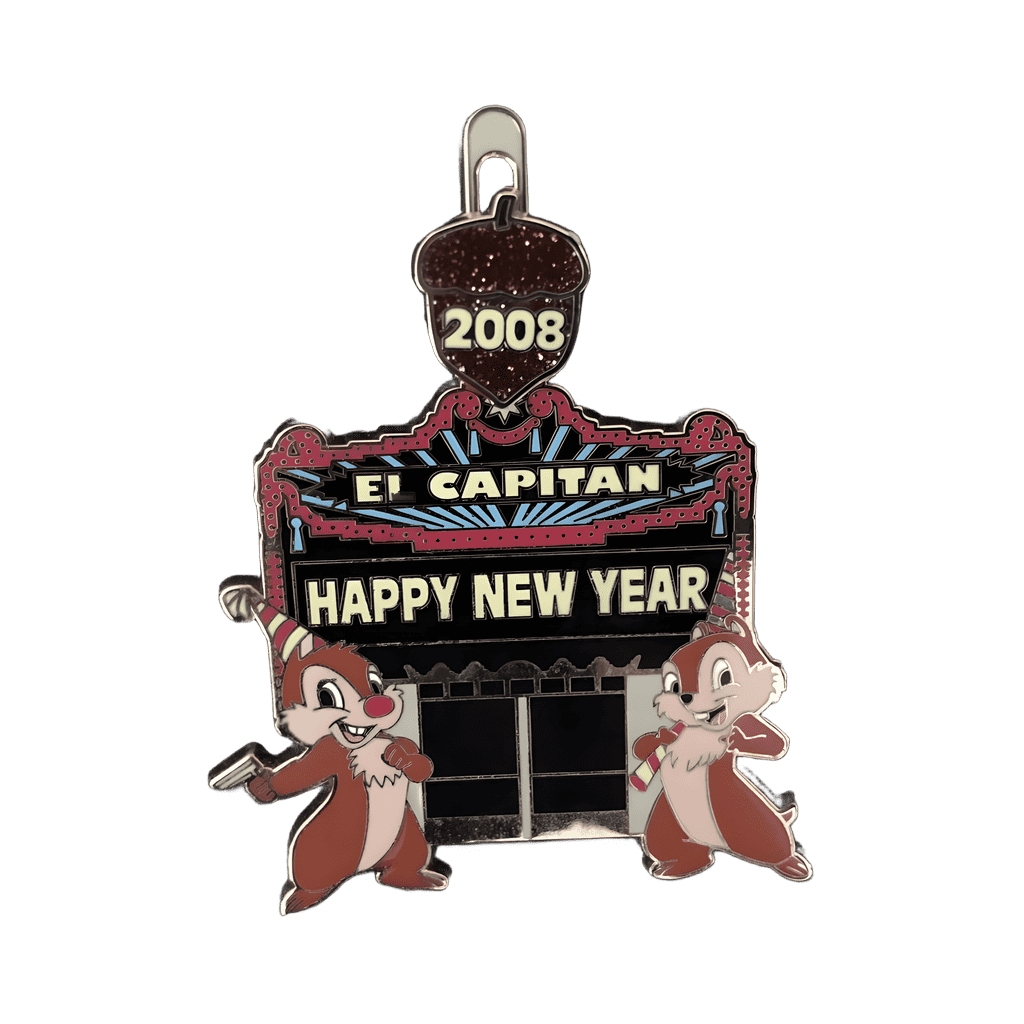 El Capitan Theatre Marquee - Happy New Year 2008 - Chip & Dale Disney pin