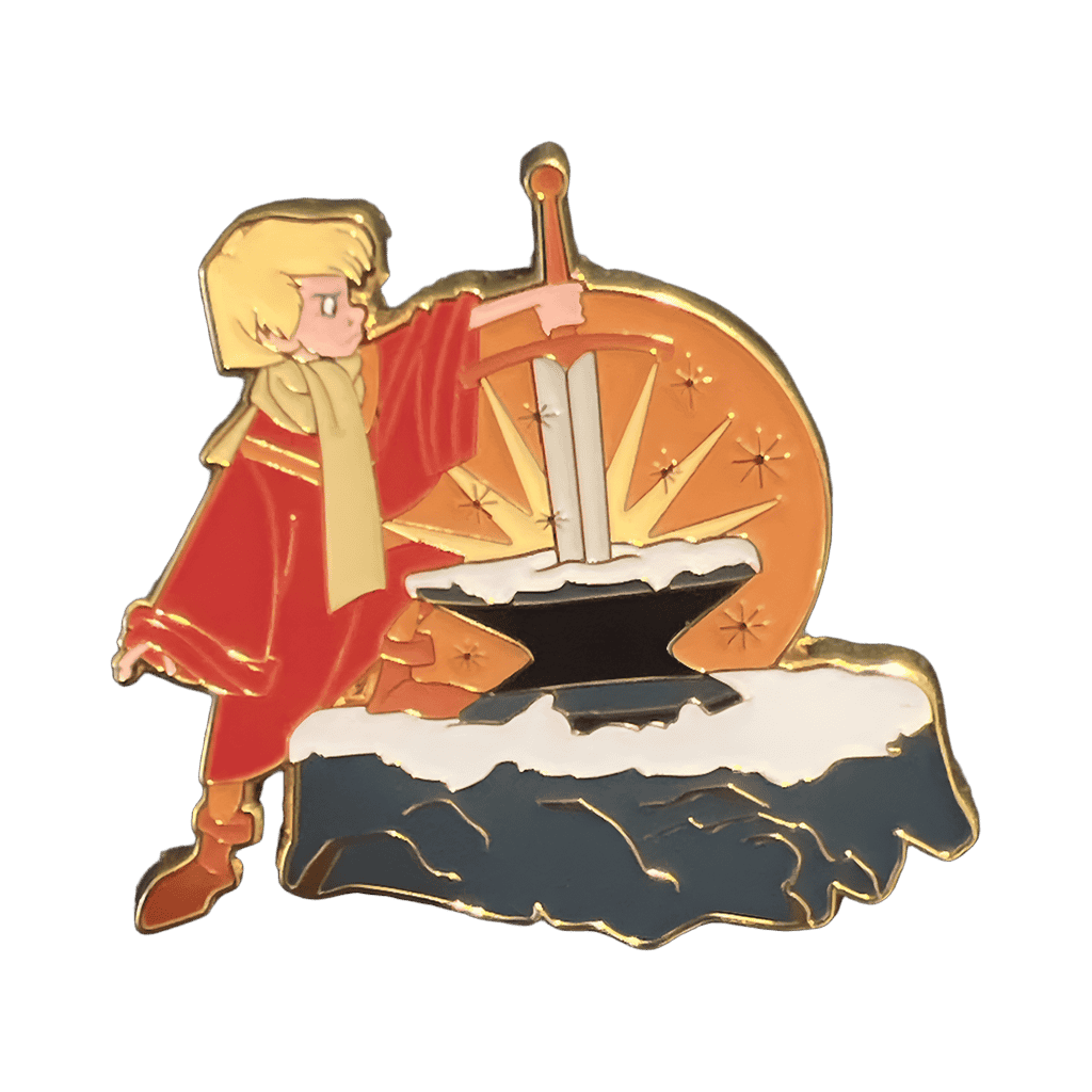 Arthur with the sword in the stone Disney pin