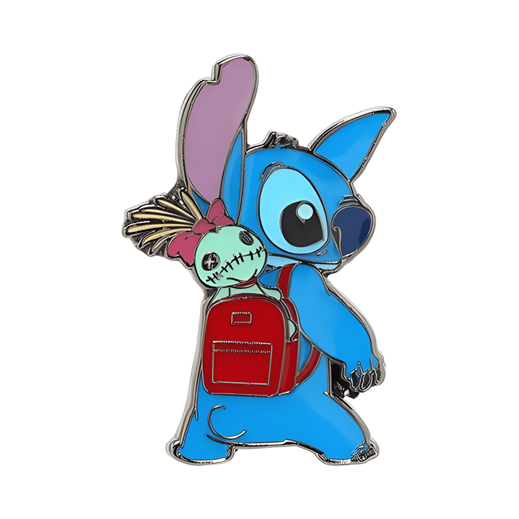 Stitch with Scrump in backpack Disney pin