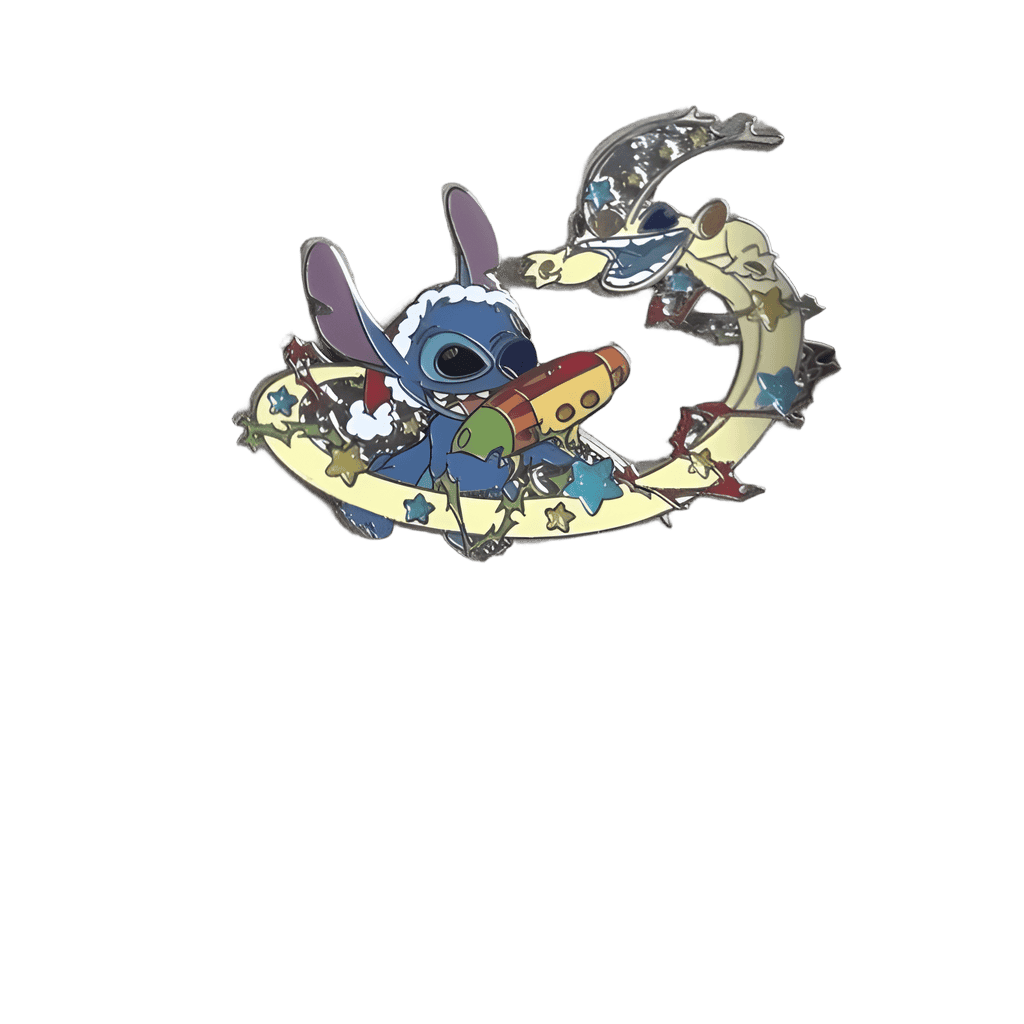 Stitch Wearing Santa Hat with Sparky Disney pin