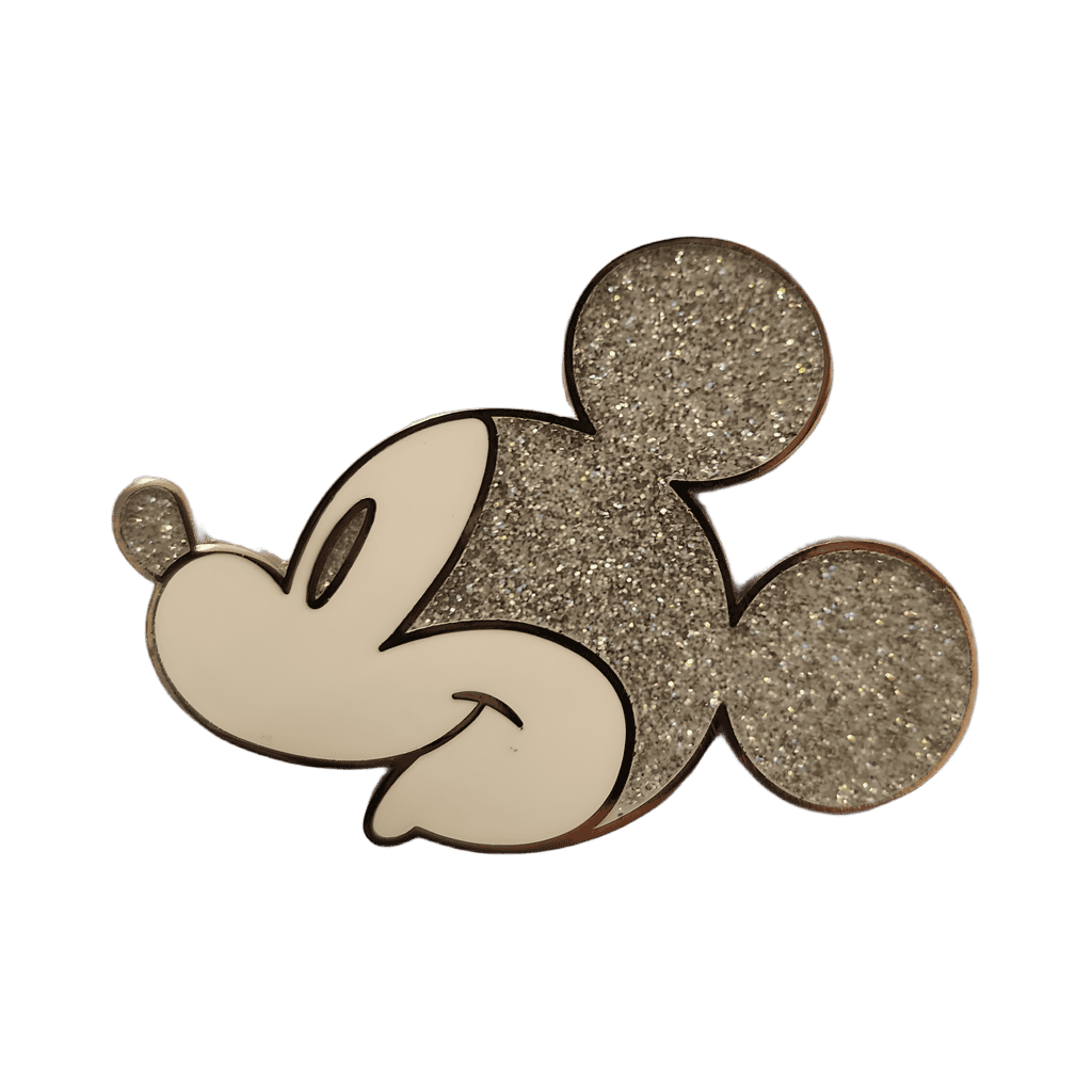 December Set - Silver Glitter Mickey Head Disney pin