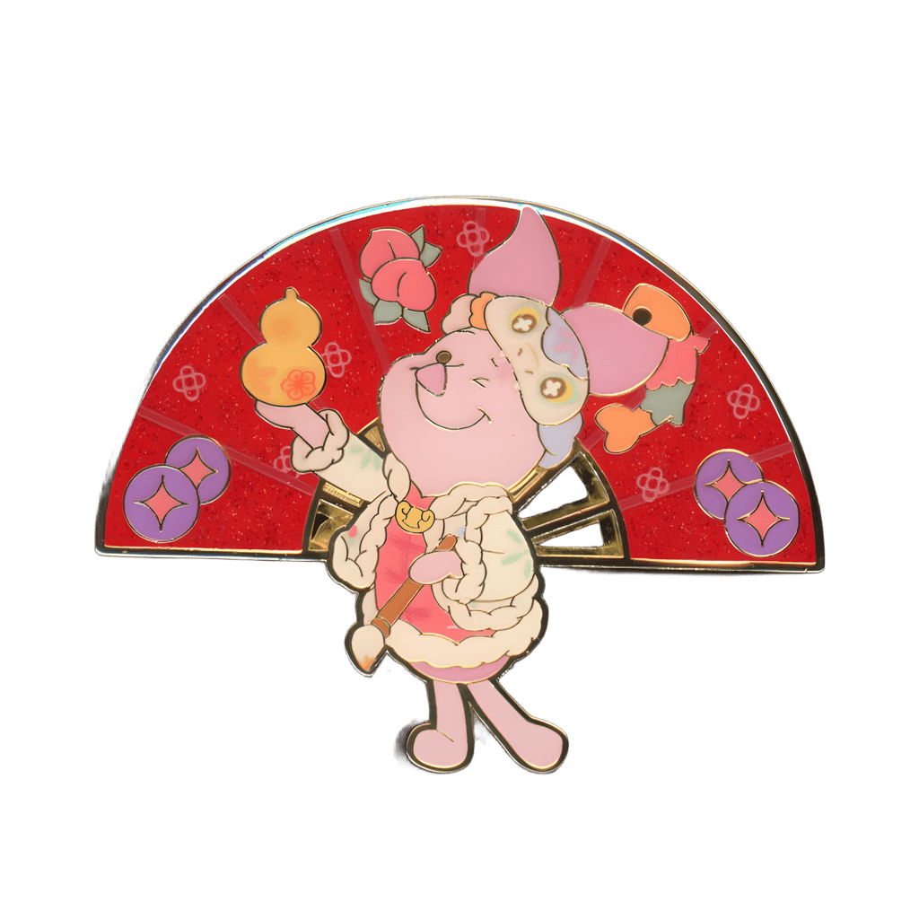 Piglet with Fan Disney pin