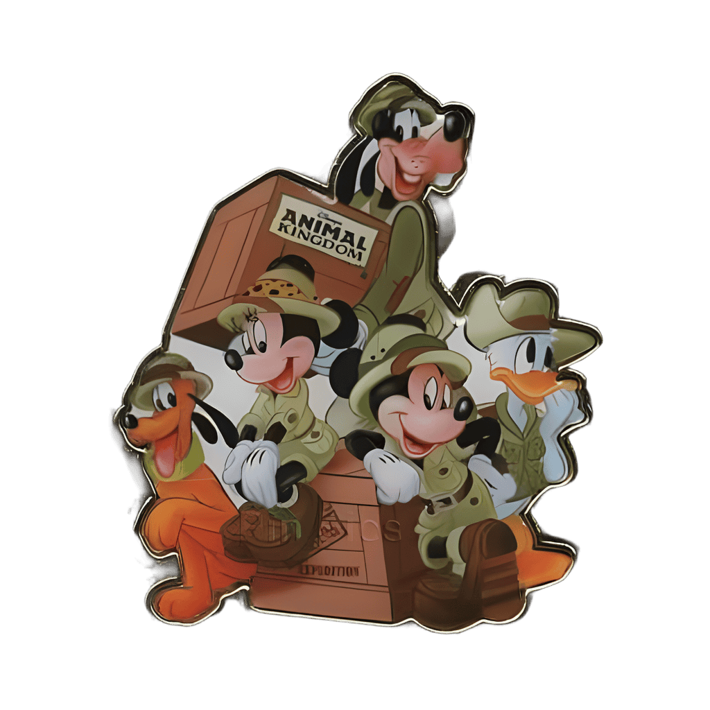 Animal Kingdom Bucket Hat 2008 Set — Safari Fab 5 with Crates Disney pin
