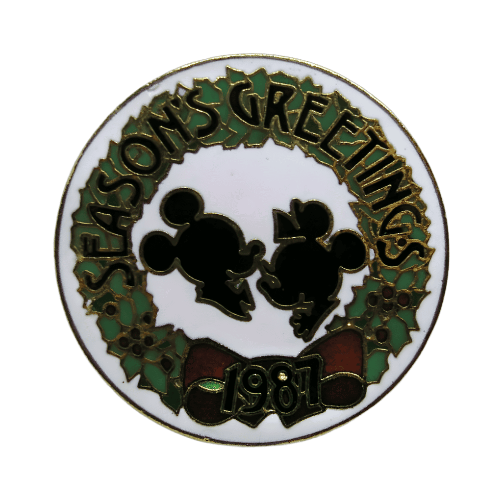 Season's Greetings 1987 - Mickey and Minnie Wreath Disney pin