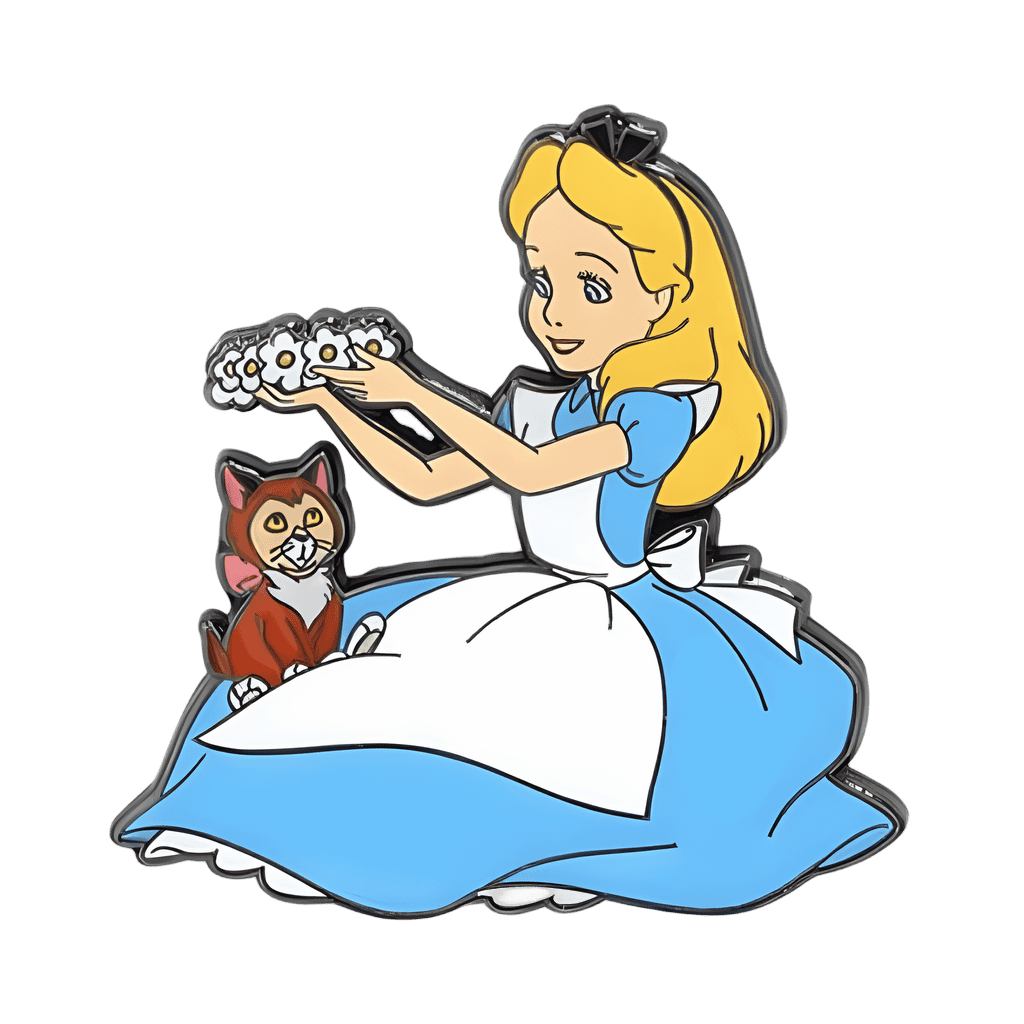 Alice and Dinah with Flower Crown Disney pin