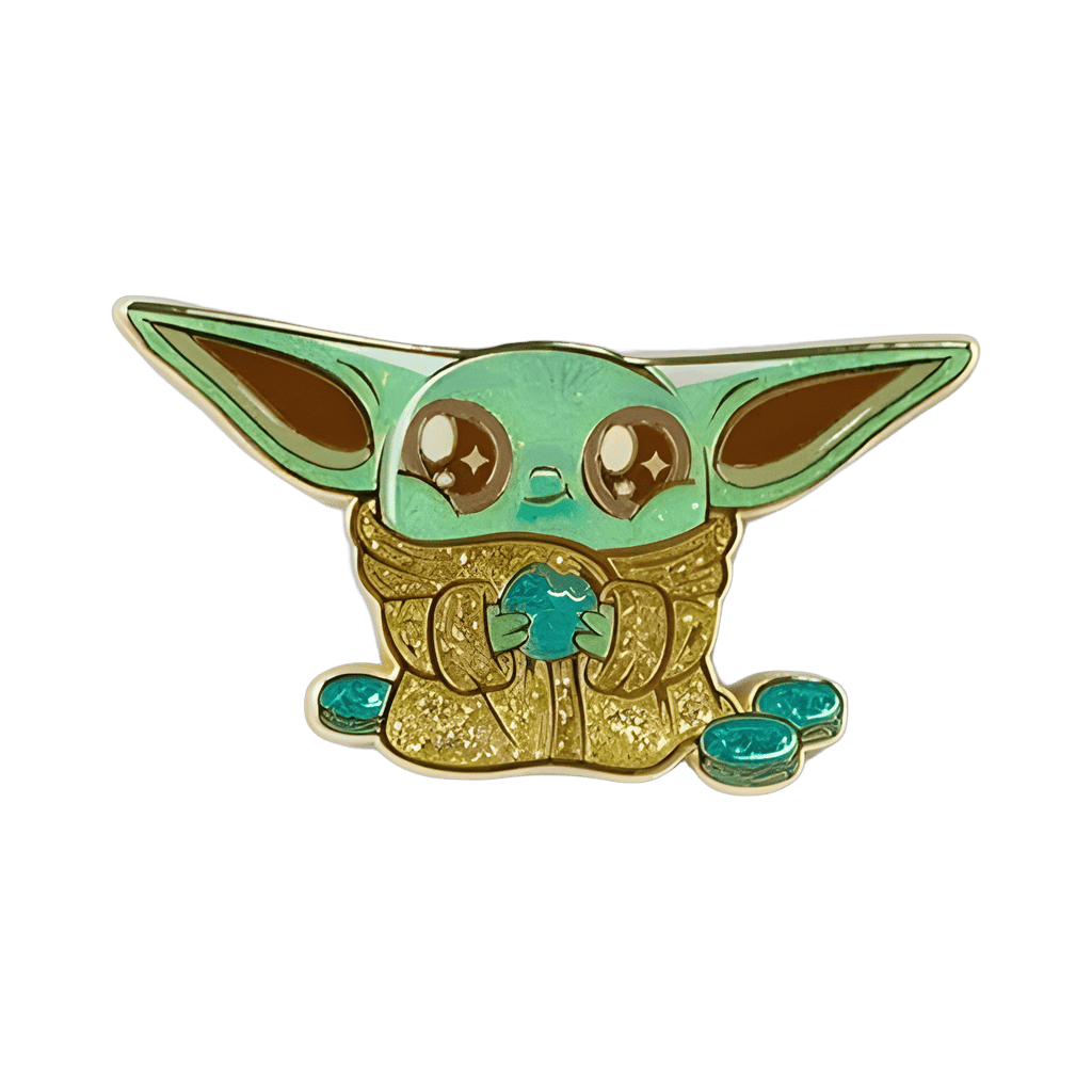 Glitter Grogu Eating Disney pin