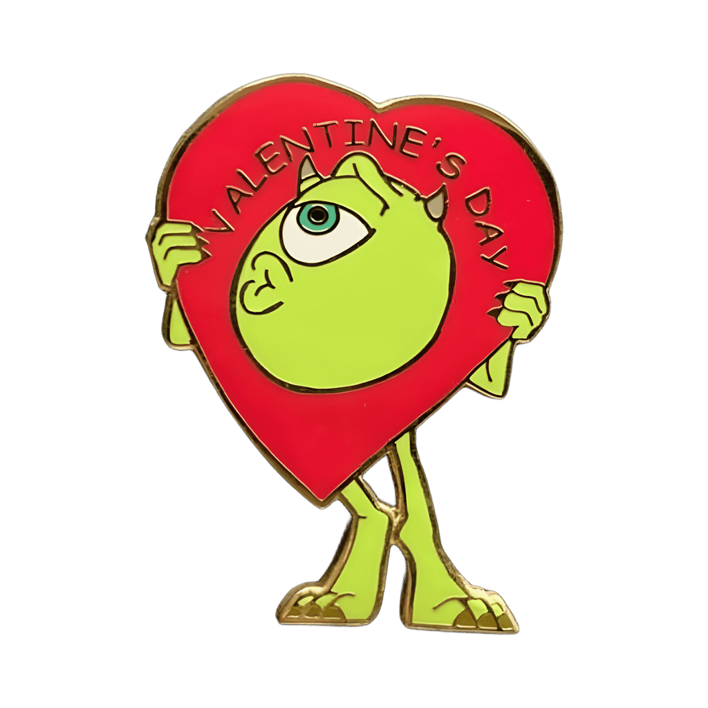 Mike Wazowski in a Red Heart Disney pin