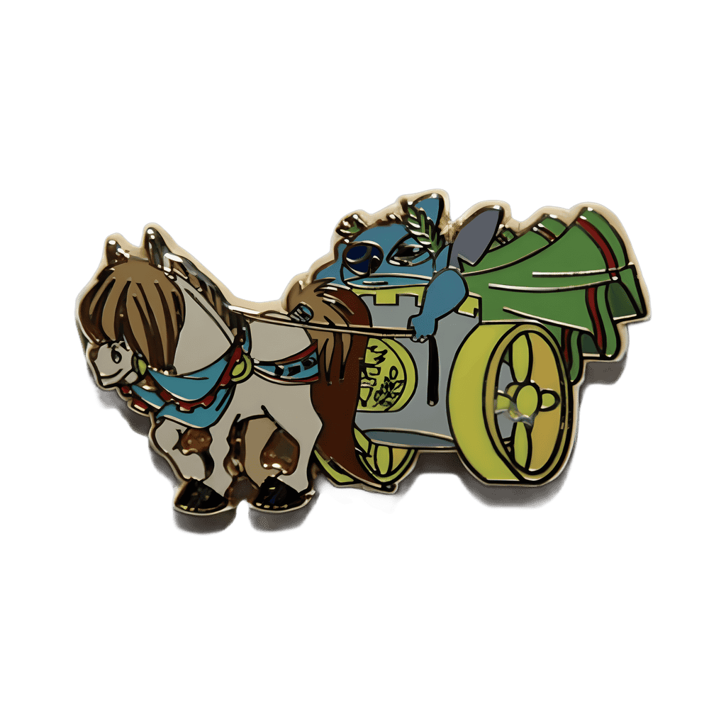 Stitch with horse and chariot Disney pin