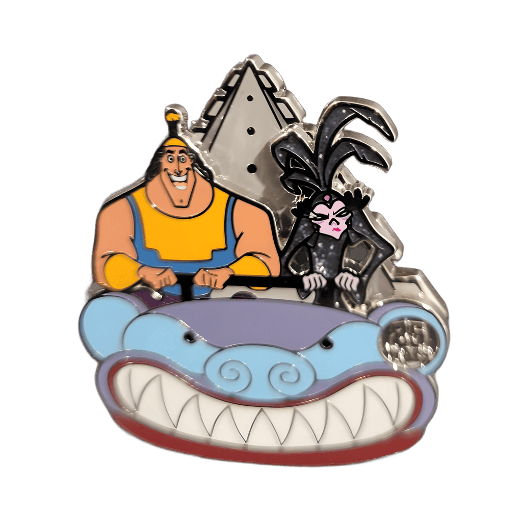 YZMA and KRONK in a ride car Disney pin